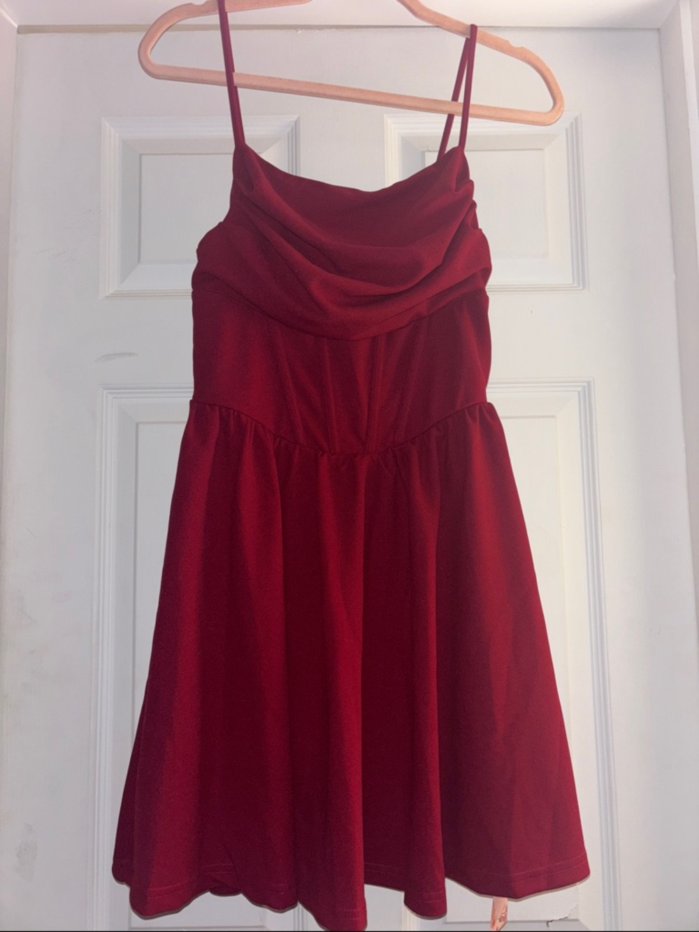 SHEIN Burgundy Cowl Neck Spaghetti Strap Dress